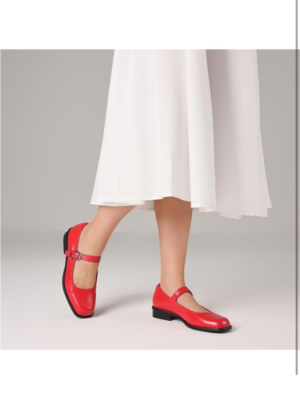 Classic Red Mary Jane Flats - Women